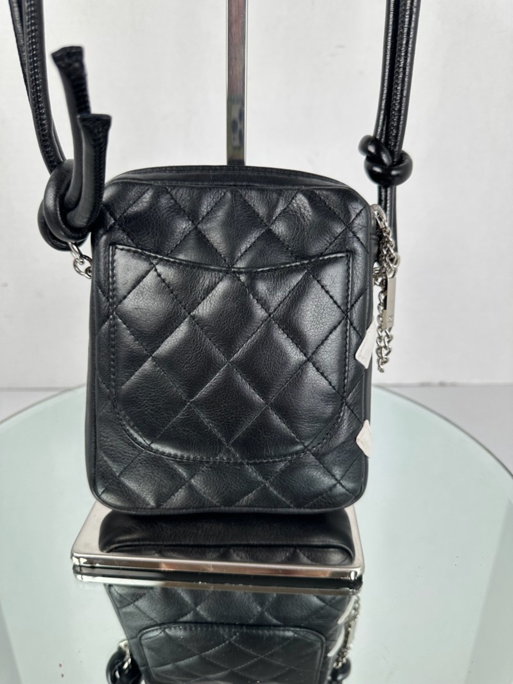 Chanel Cambon Mini Crossbody Bag Black Lambskin Quilted CC Logo Camera Bag - Picture 5 of 10